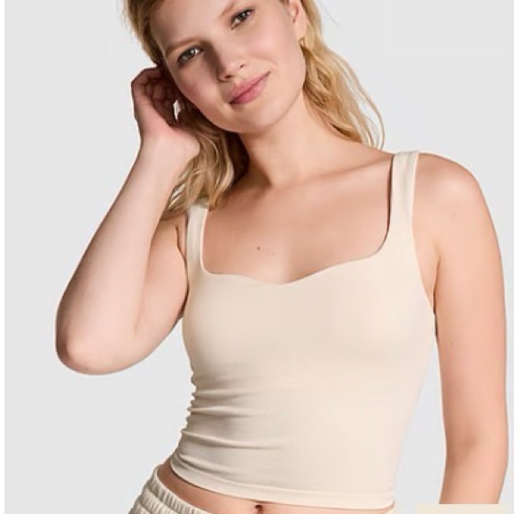 PINK Victoria's Secret Cream seamless Tank top